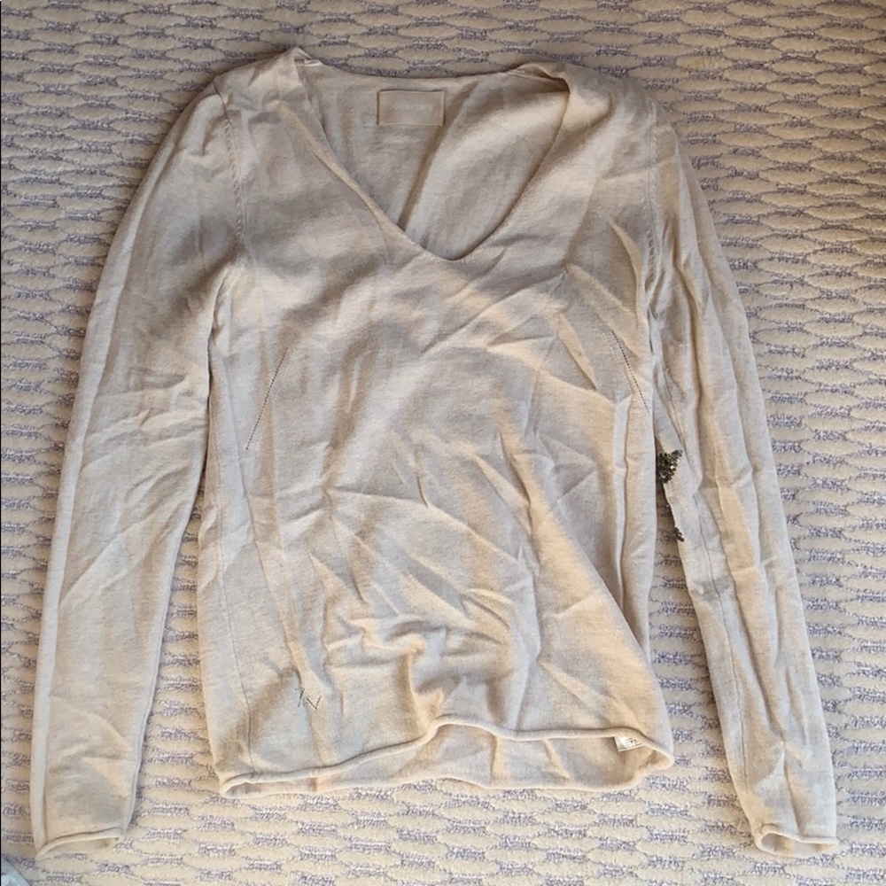 Zadig & Voltaire cream sweater with sequin stars
